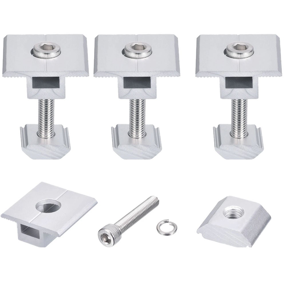 12/24Pack 30/35mm Solar Panel Middle Clamp Aluminium Solar Panel Mount Mid Clip