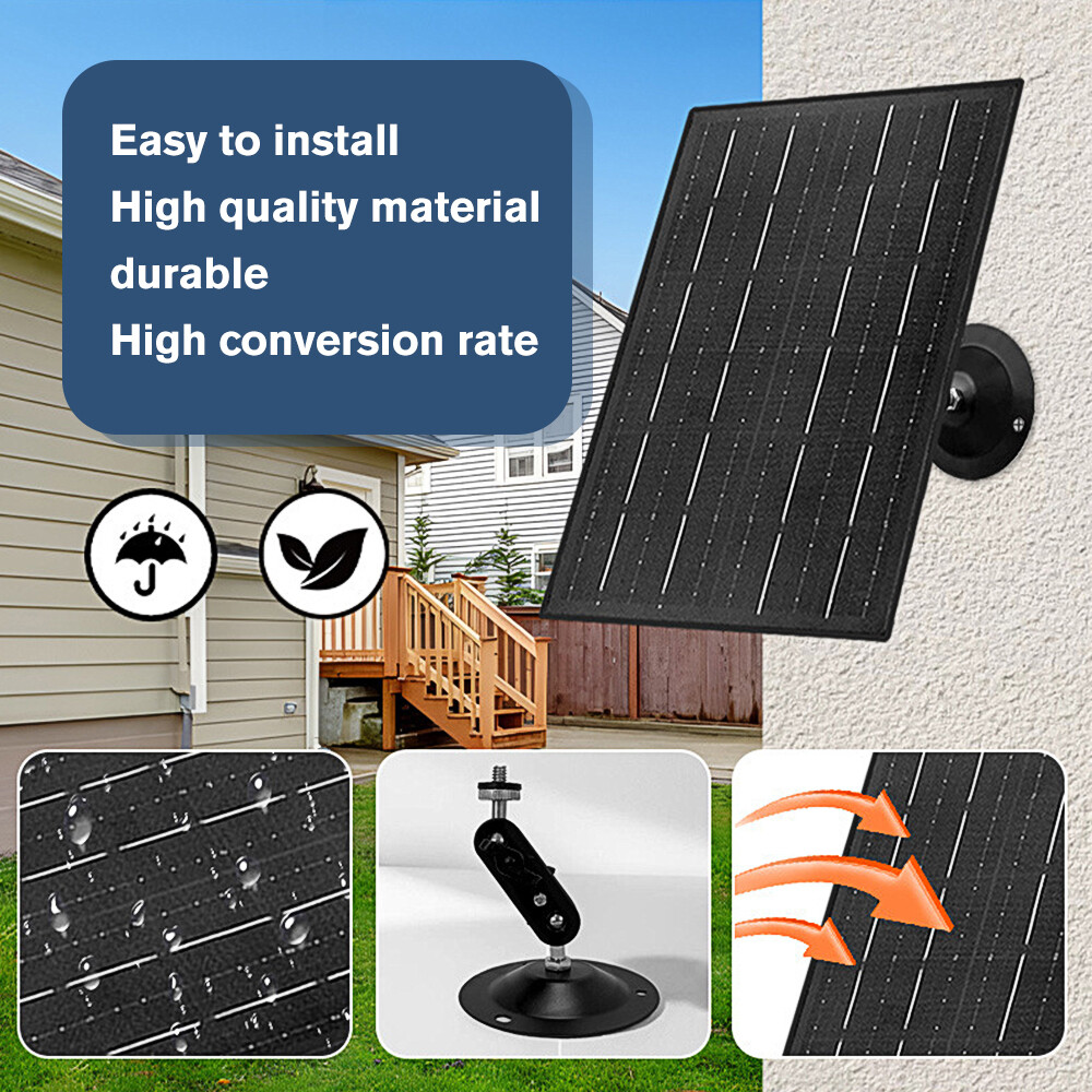 10W 5V USB Solar Panel Charger for Outdoor Rechargeable Battery Security Camera