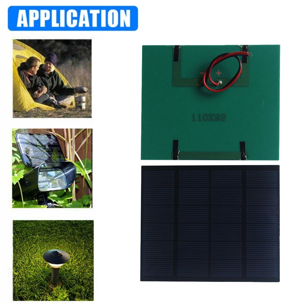 1.5W Polycrystalline Solar Panel 6V with Wire for Outdoor Indoor Lighting