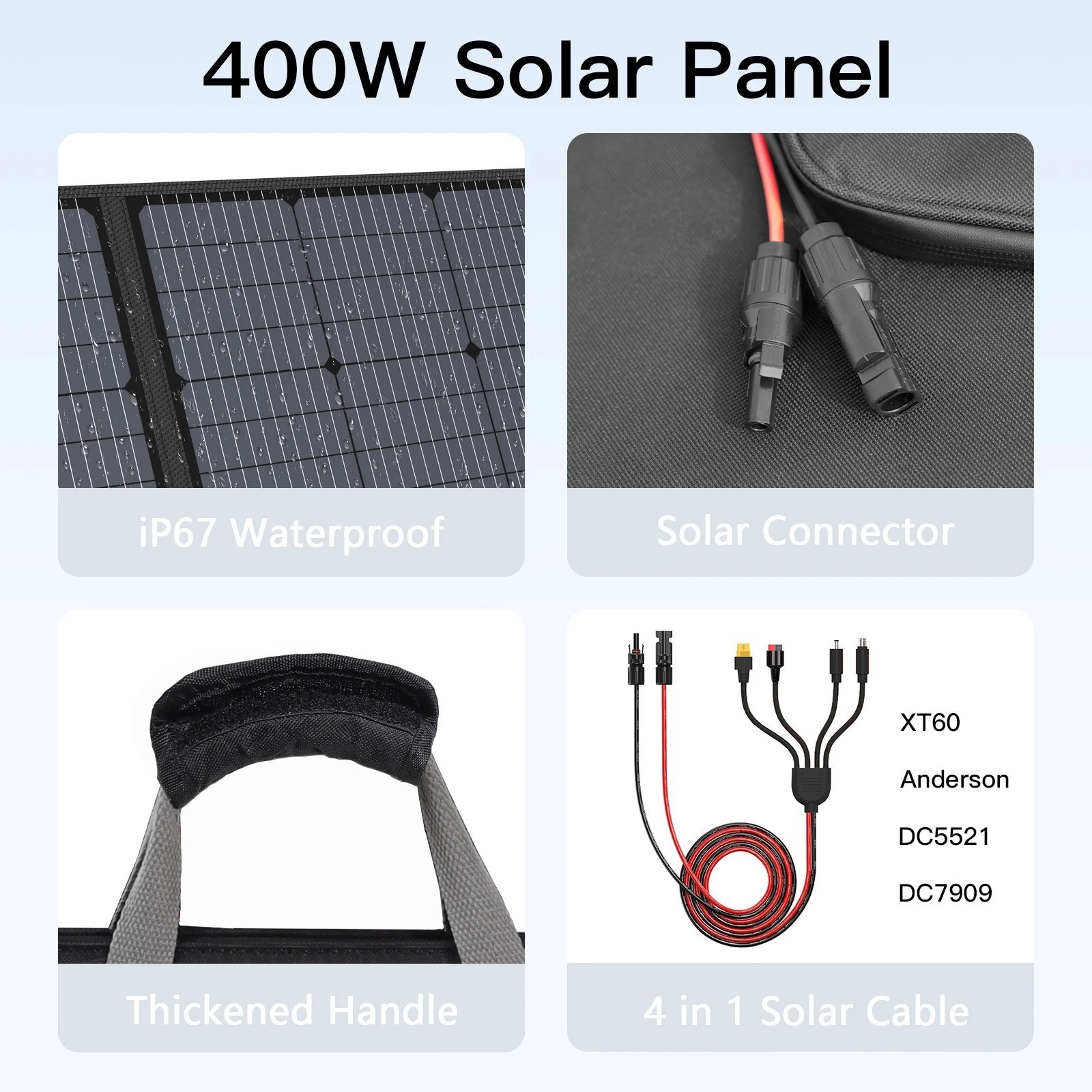 MHPOWOS High Efficiency 110W 220W 400W 440W Portable Foldable Solar Panel Kits