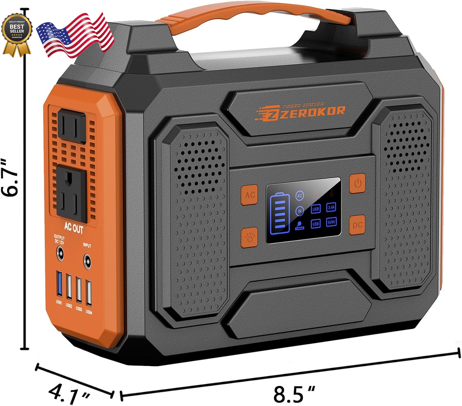 Portable Solar Generator 300W Portable Power Station with Foldable 60W Solar