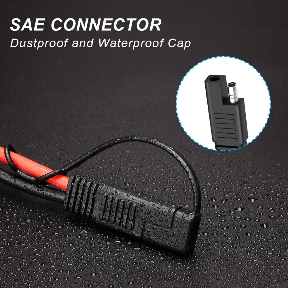 Solar Panel Connector Cable, 10AWG SAE Connector to Male & Female Solar Conne…