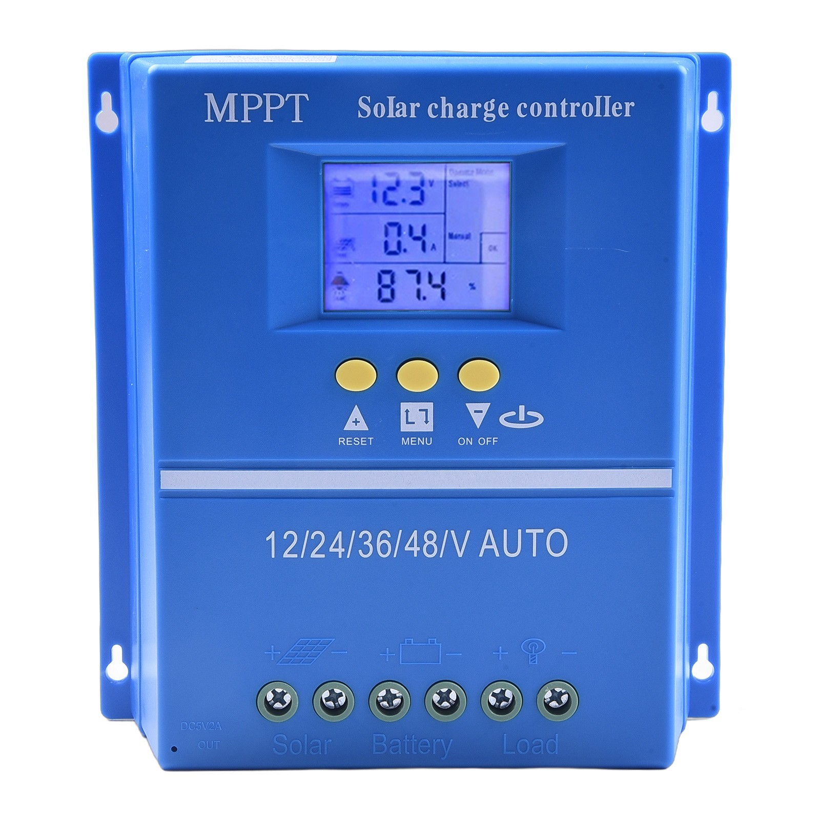 Dual USB 5V Charging Port Solar Charger Controller for 60A/80A/100A PV Charger