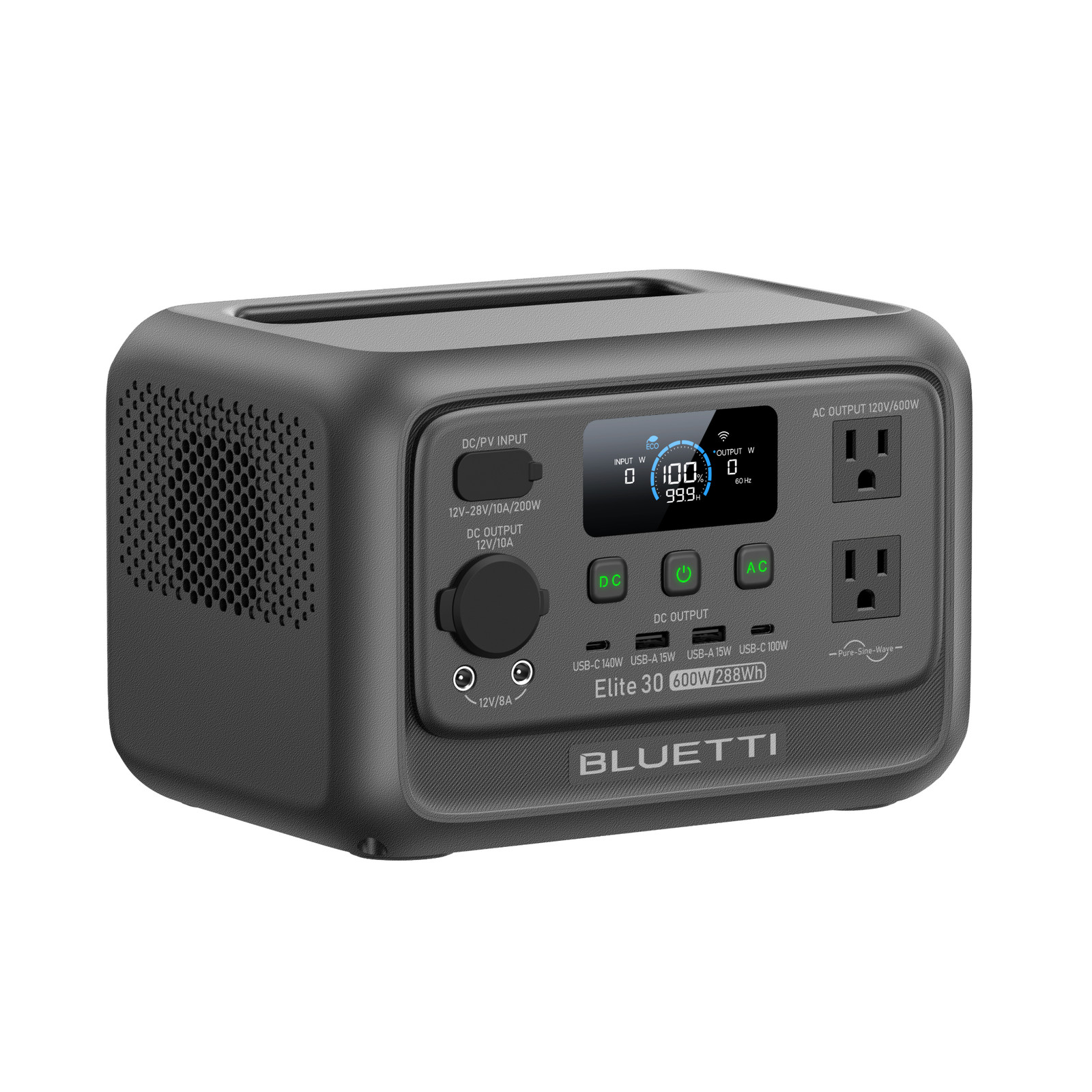 BLUETTI Elite 30 V2 288Wh 600W Portable Power Station Generator LFP for Camping