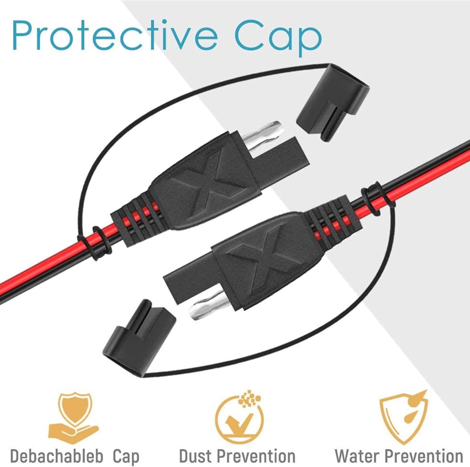SAE 1 to 4 Extension Cable Quick Disconnect for Solar Panels and Automotive