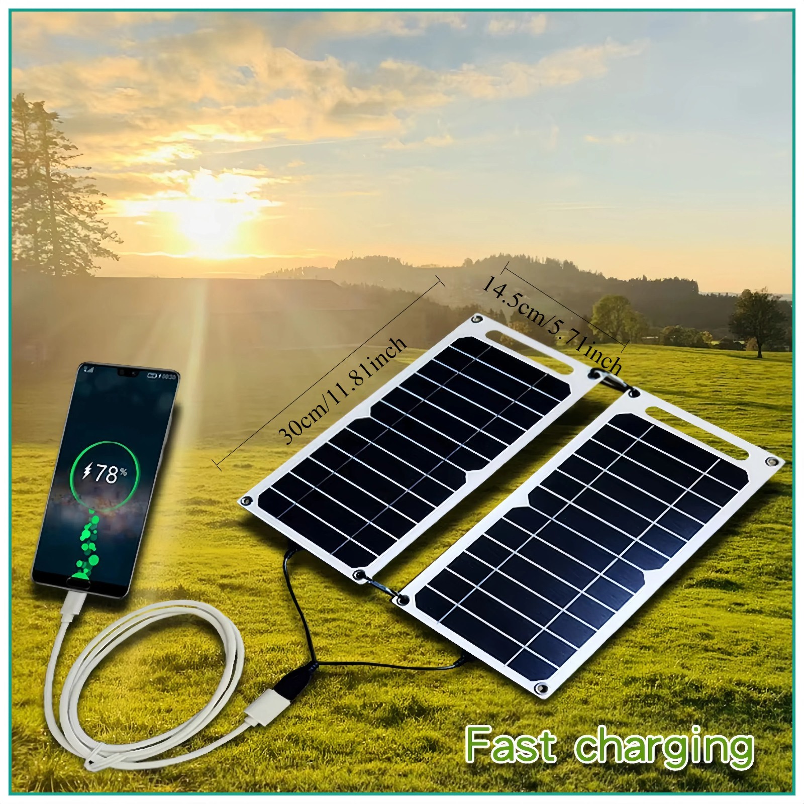 35W USB Portable Solar Panel Charger 5V for Phone Power Bank Camping Outdoor Kit