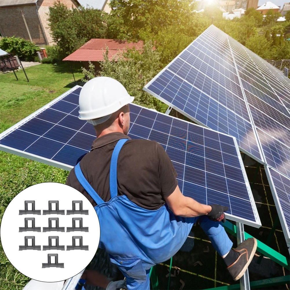 10Pcs Solar Panel Water Drain Clips ABS Clamps for Efficient Rainwater Removal