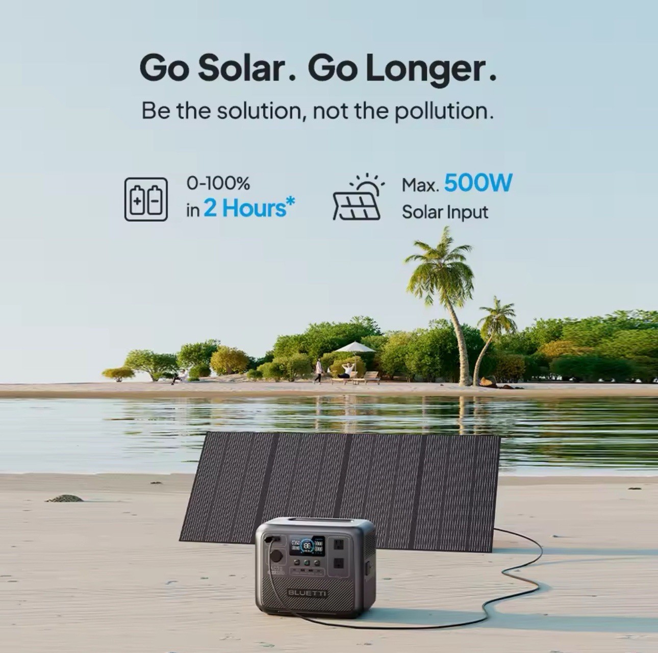 BLUETTI AC70 1000W 768Wh Portable Power Station Solar Generator for Fishing/Trip