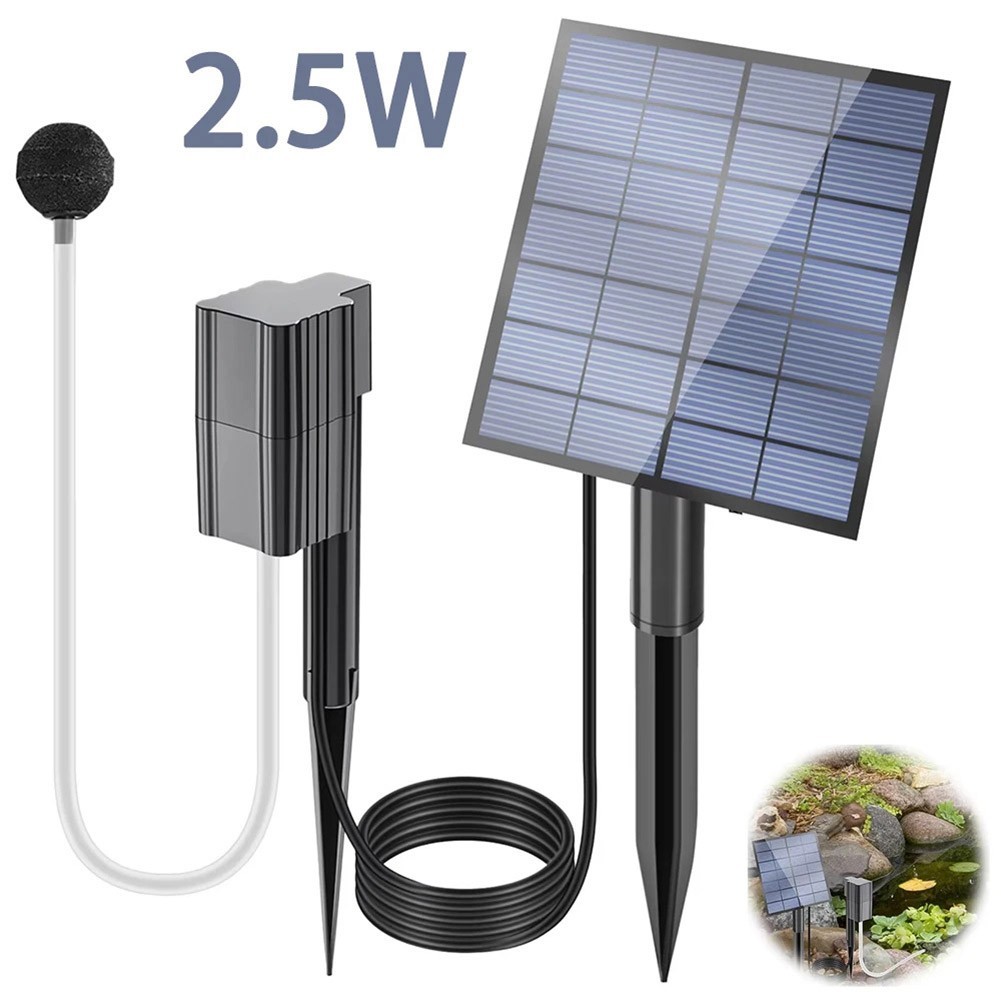 Solar Aeration Pump for Aquariums 2 5W 7V Lightweight Air Pump for Outdoor Use