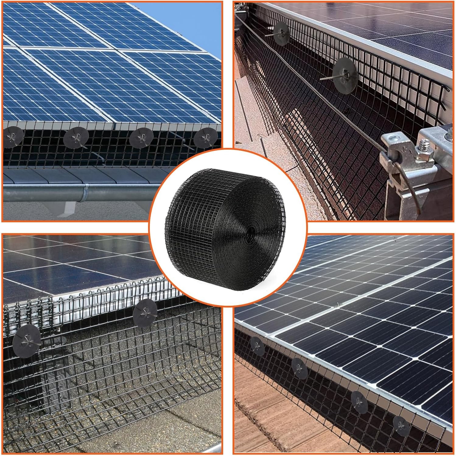 6 in x 50/100/120ft Solar Panel Bird Guard Critter Guard Kit for Solar Panels