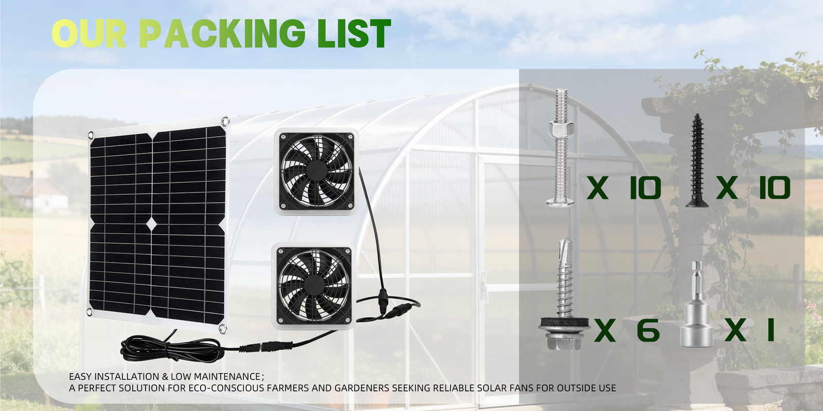 Solar Panel Dual Fan Vent Exhaust Fan Air Flow Outside for Coops Shed Pet Houses