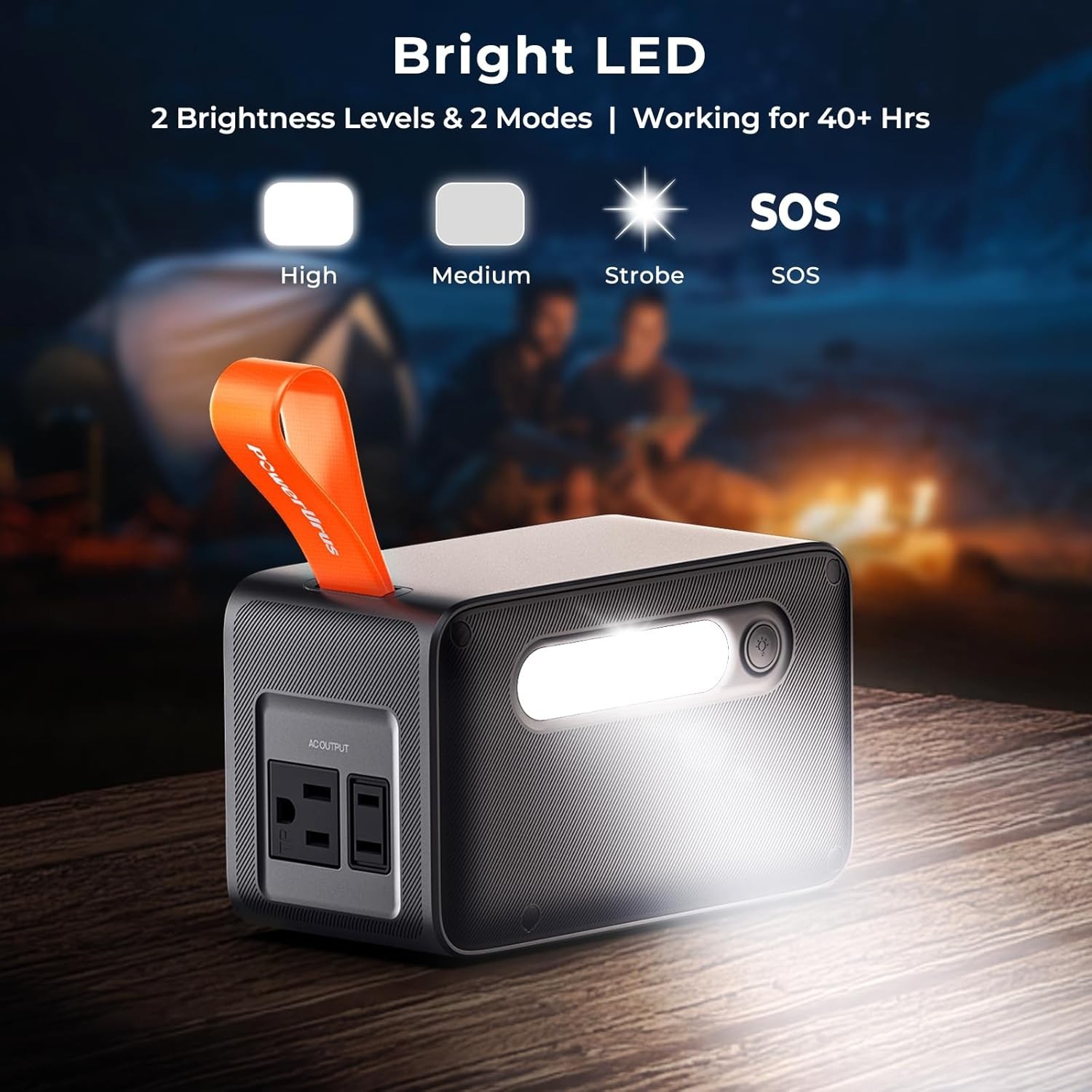 Rechargeable Portable Power Station with High Brightness LED