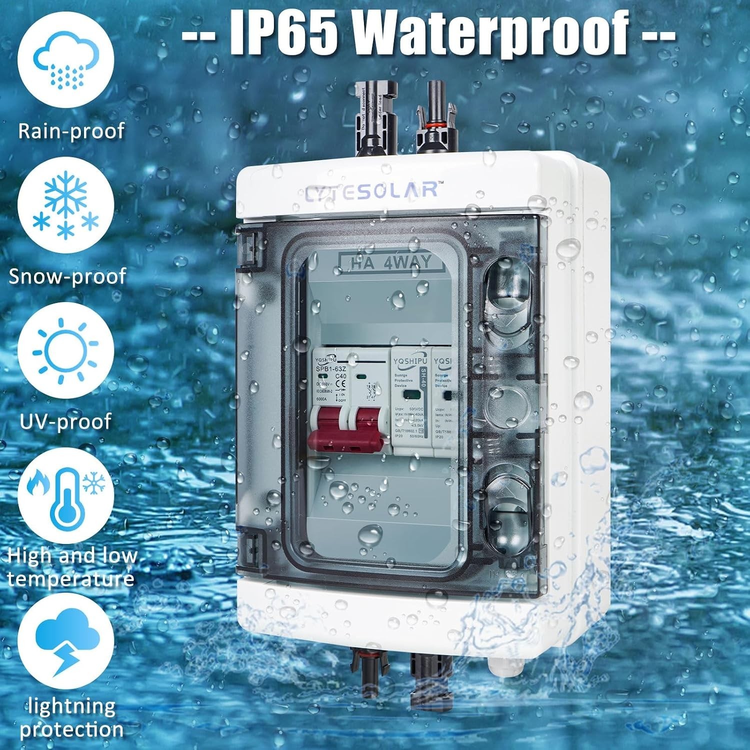 Durable 500V PV Combiner Box with Waterproof Rating & Visual Status Monitor