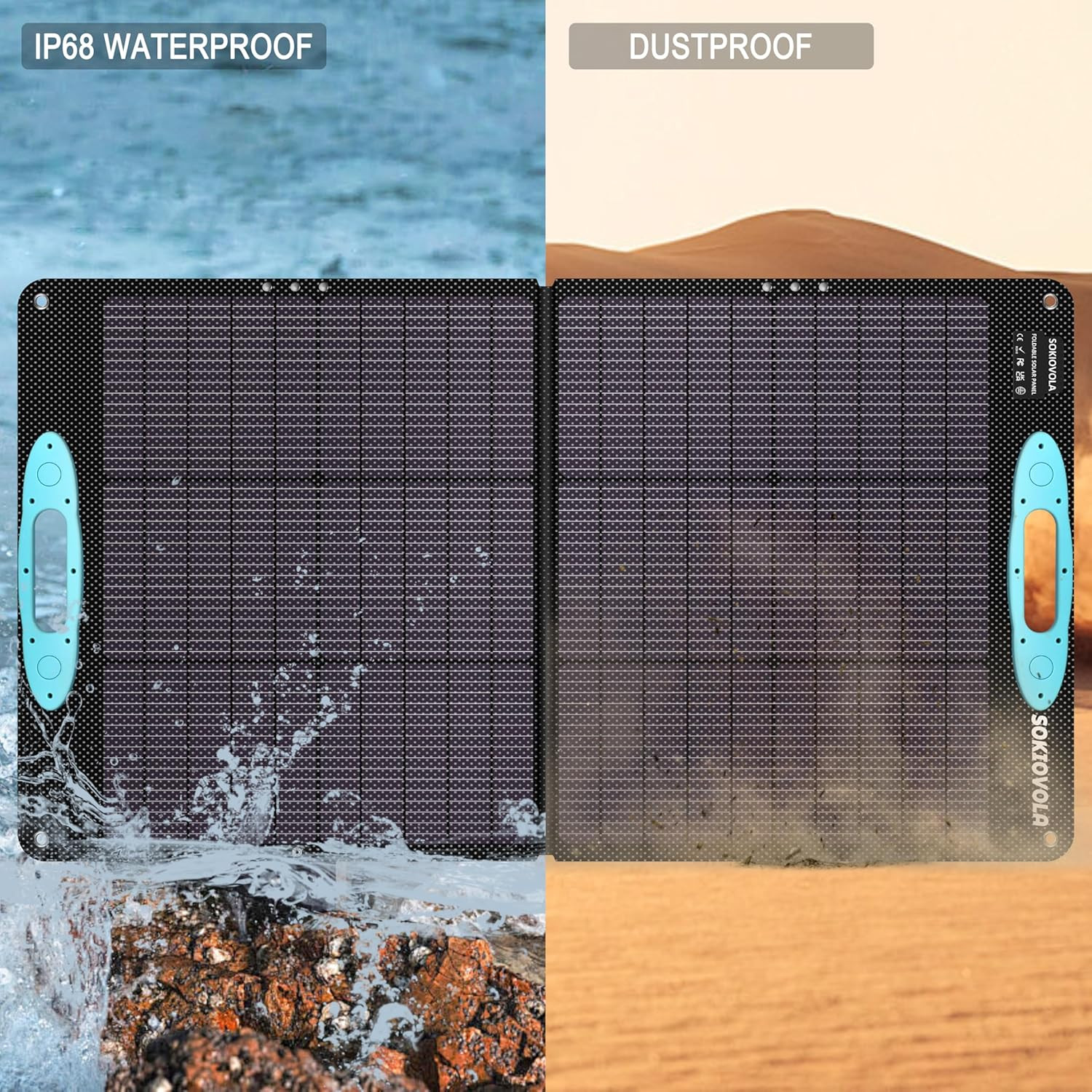 100W ETFE Foldable Solar Panel IP68 Waterproof High Efficiency Camping RV