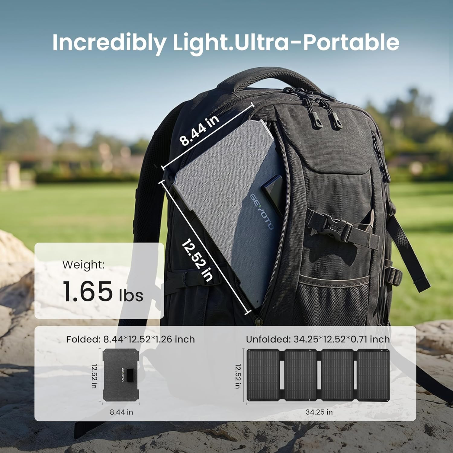 45W Solar Panel Charger with Dual USB-C and USB-A,25.4% High Efficiency Foldable