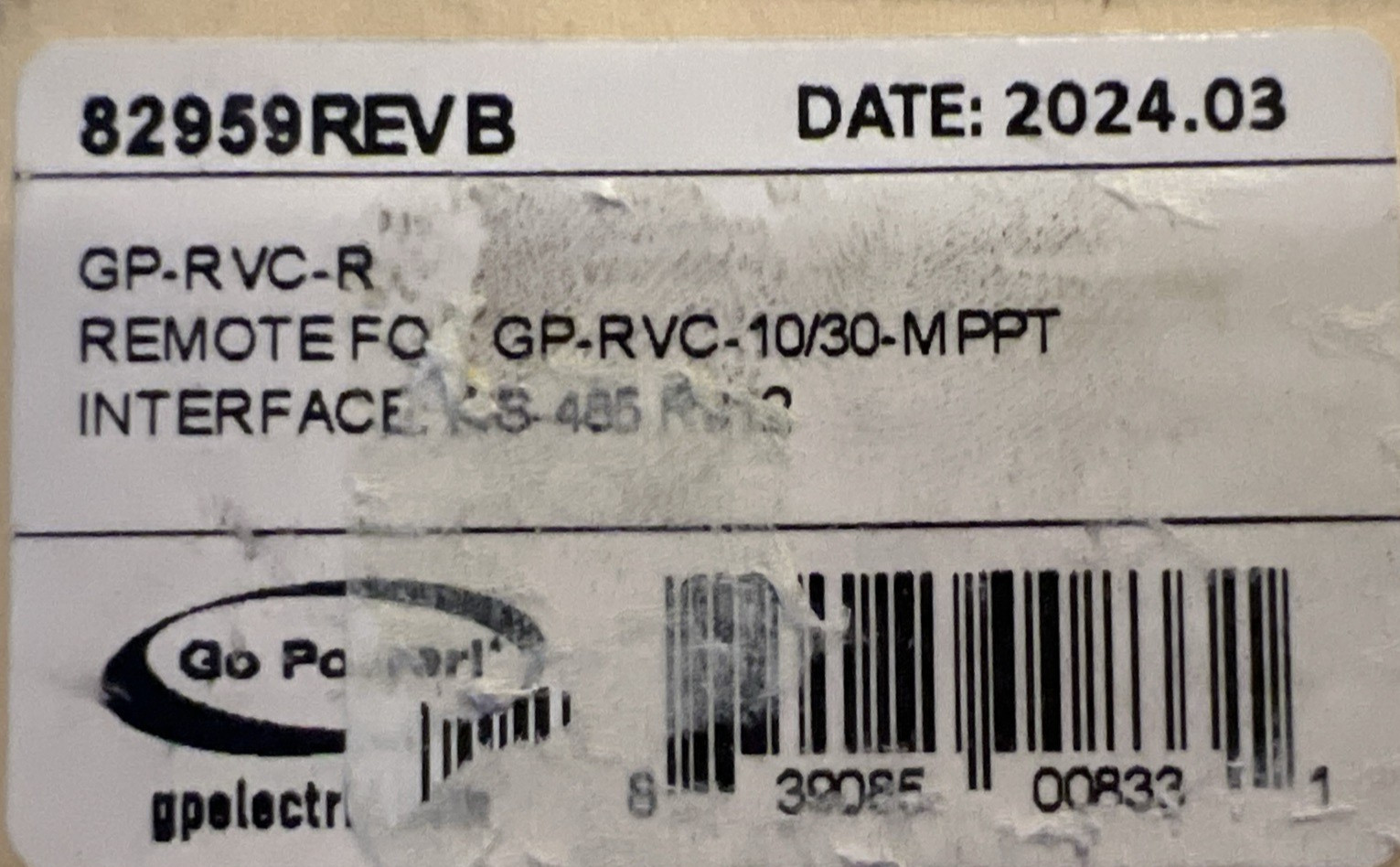Dometic Go Power! GP-RVC-R 82959 Bluetooth Enabled MPPT Remote