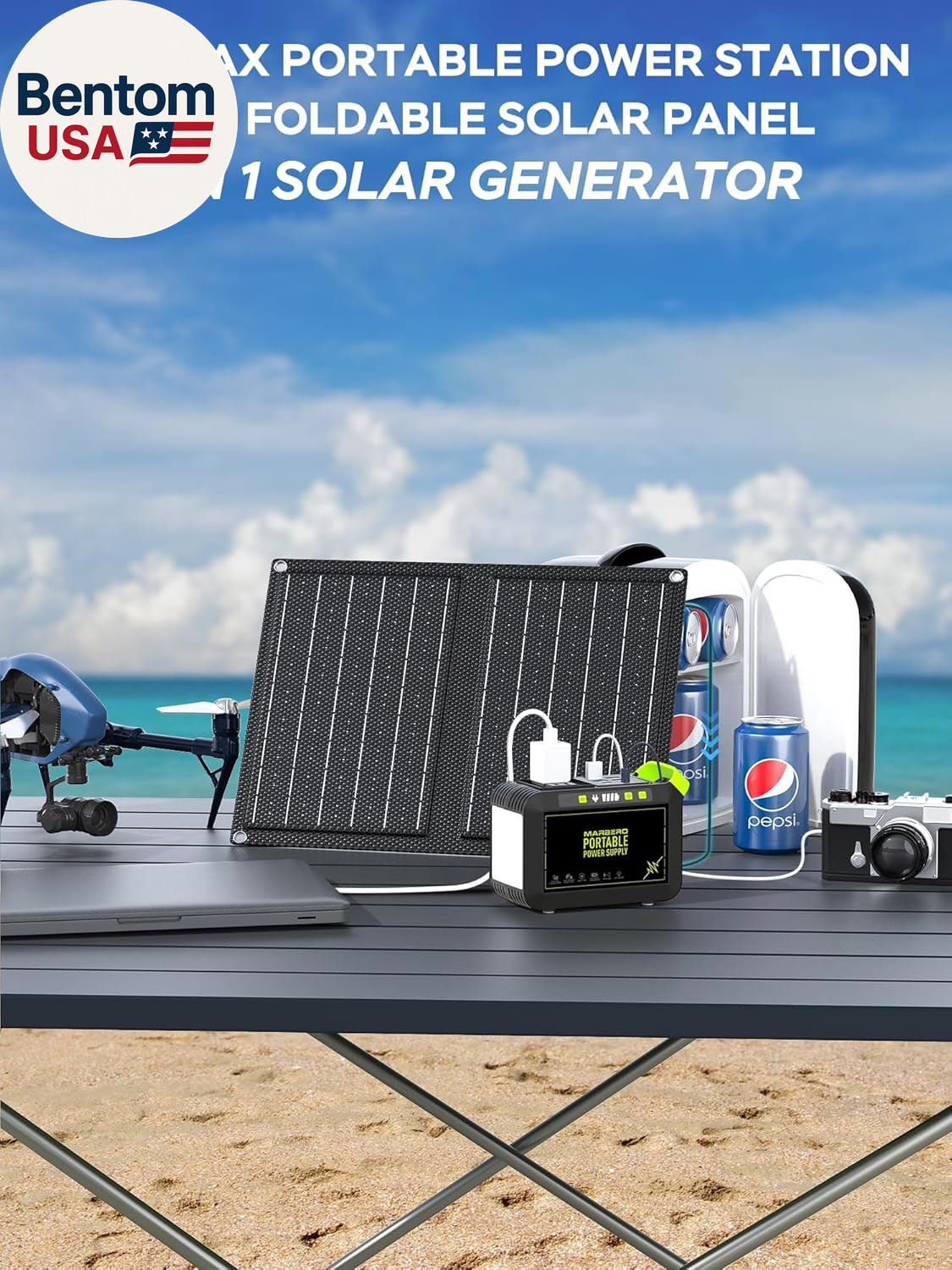 88.8Wh Solar Generator with 21W Solar Panel Included Portable Power Station 80W