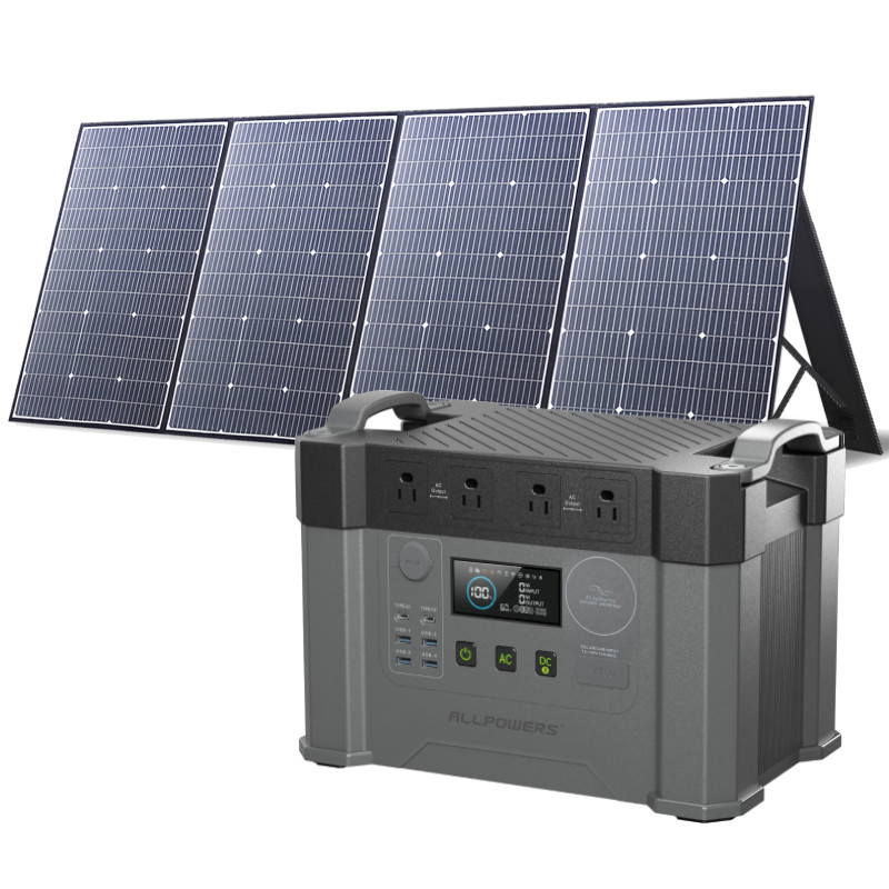 ALLPOWERS 2400W Solar Generator Power Station 400W Solar Panel For Trip Camping
