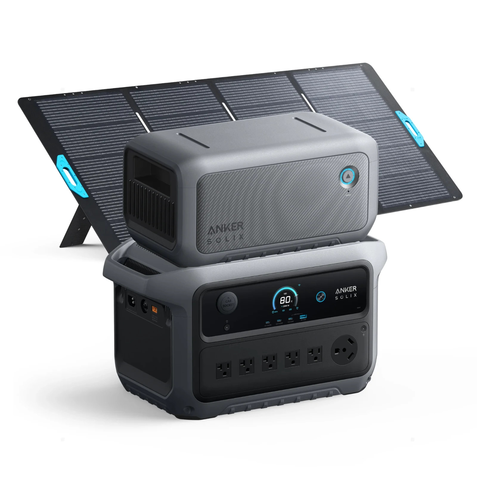 Anker SOLIX C2000 Gen 2 Power Station with Expansion Battery & 400W Solar Panel