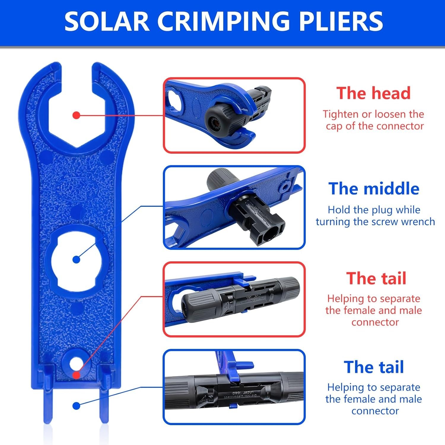 Solar Panel Connector Kit, 60PCS Crimper Tool Set
