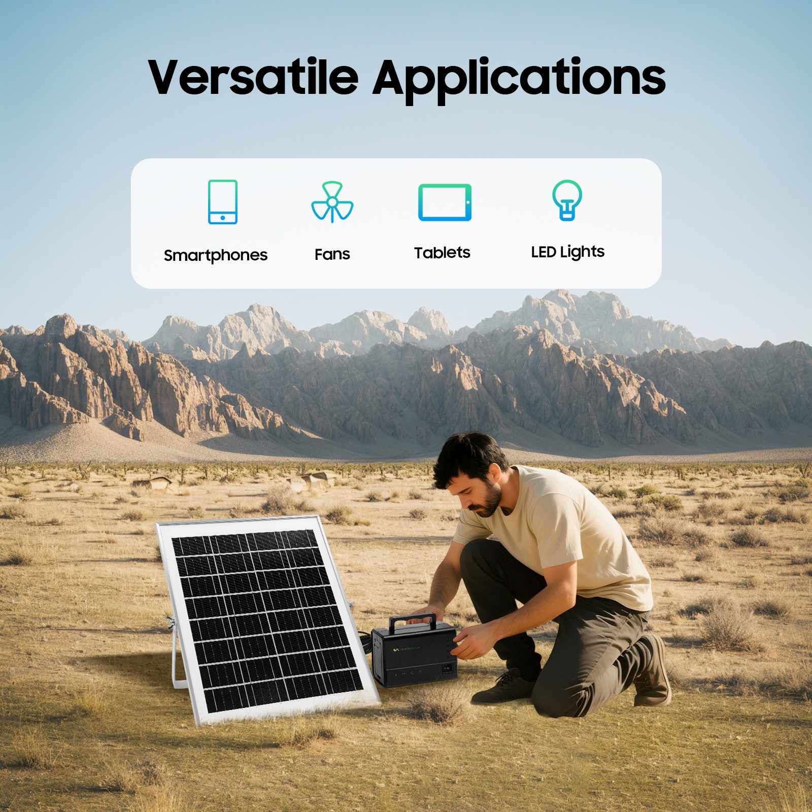 Portable Power Station -Portable Solar Generator with Panels Backup Supply US
