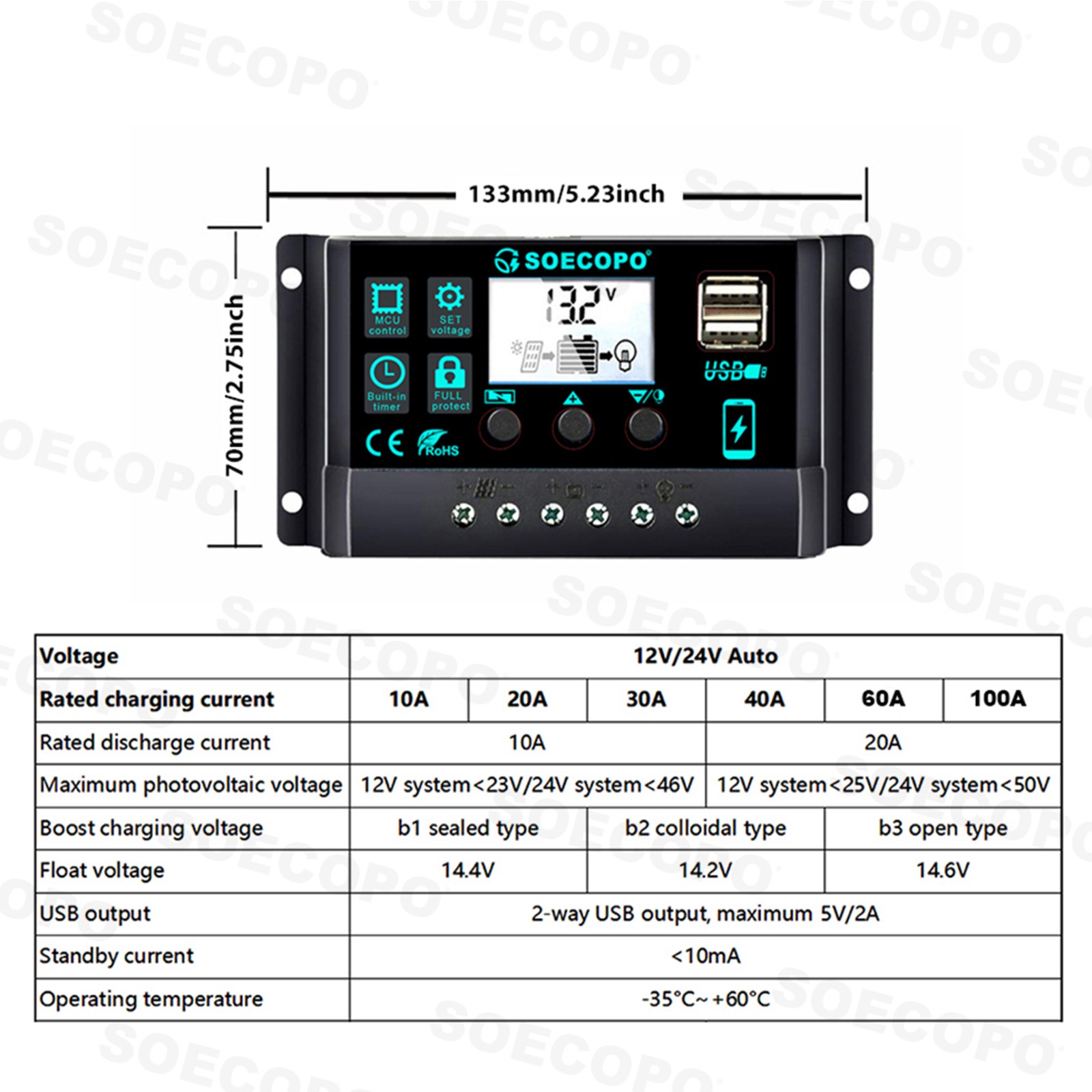 10000W Inverter Solar Panel Kit Solar Power Generator 100A Home 110V Grid Systhy