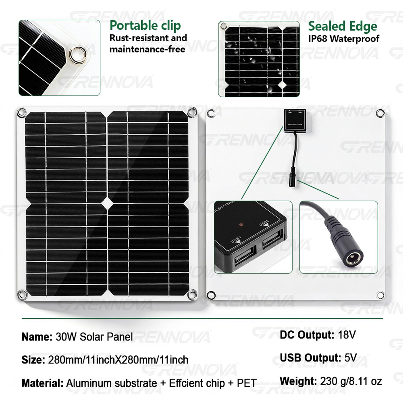 Grennova 2600W True Power Solar Kit Pure Sine 60A MPPT RV Farm Camping Use
