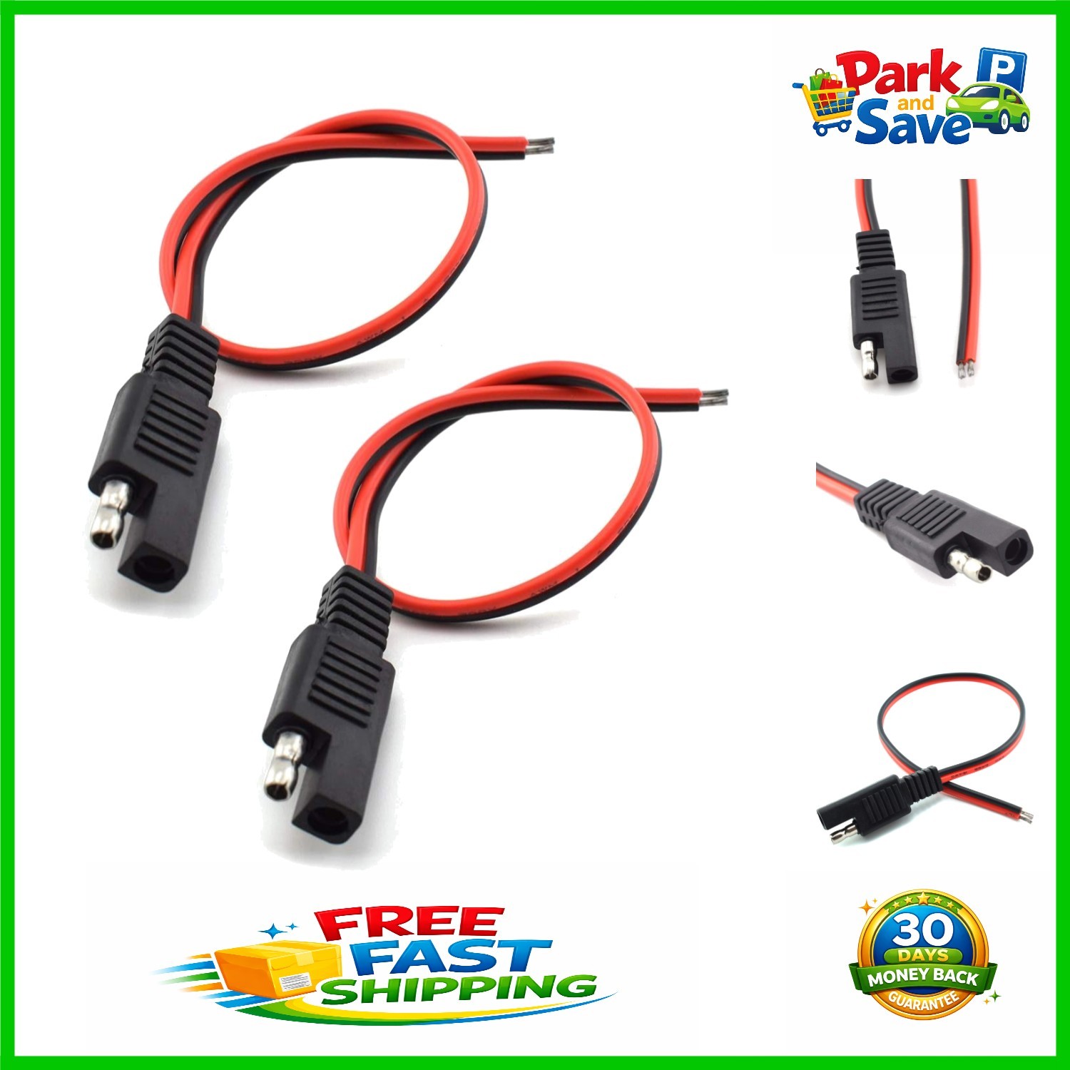 Professional 18AWG SAE Solar Extension Cable – 10A, Ideal for Indoor/Outdoor