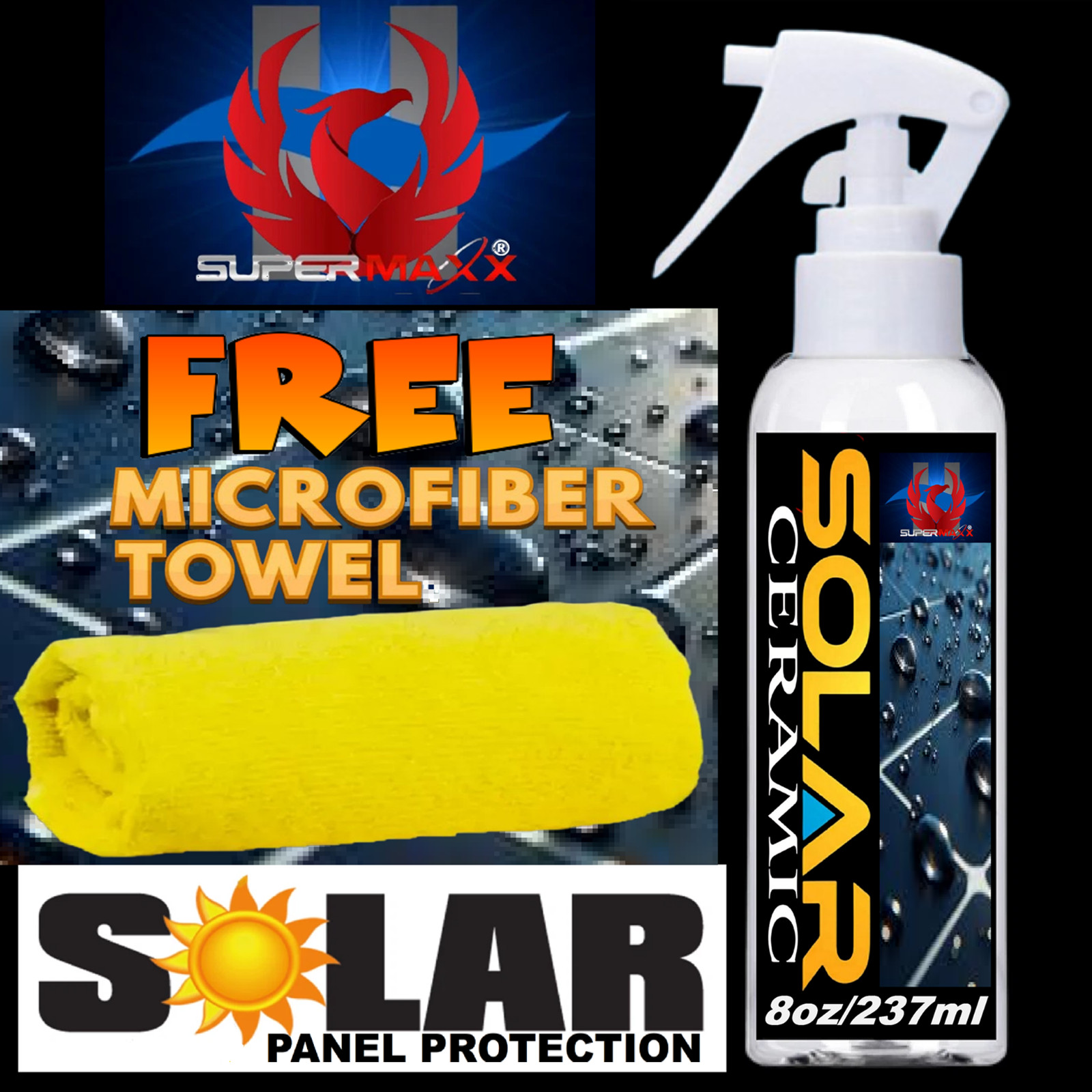 SOLAR PANEL SELF CLEANING TRICURE CERAMIC CLEAR COAT SPRAY 2 YEAR WARRANTY