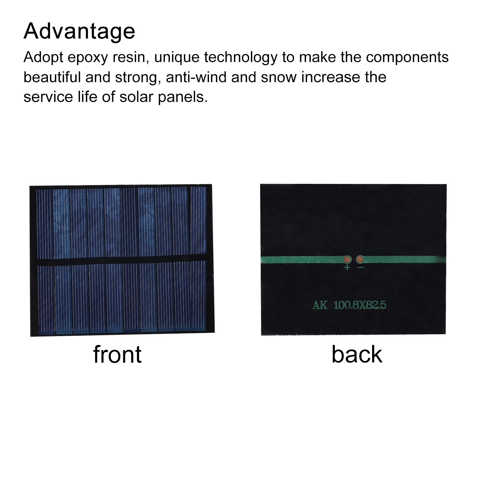 Mini Solar Panel Cell 5V 230mA 1.15W 100.8mm x 82.5mm for DIY Project Pack of 2