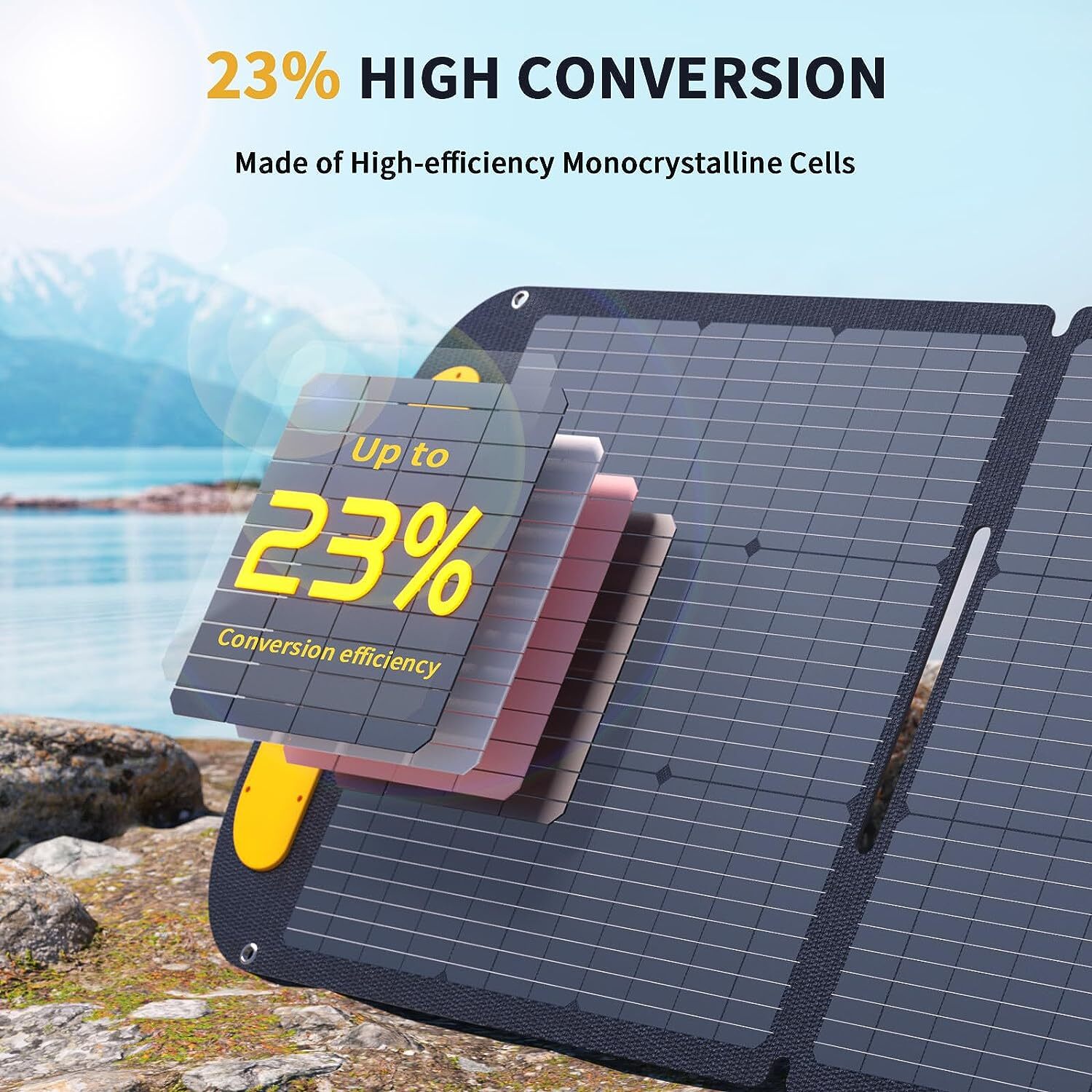 VTOMAN VS110 Portable Solar Panel, 110W 19V 23% Efficiency Foldable Solar Panel