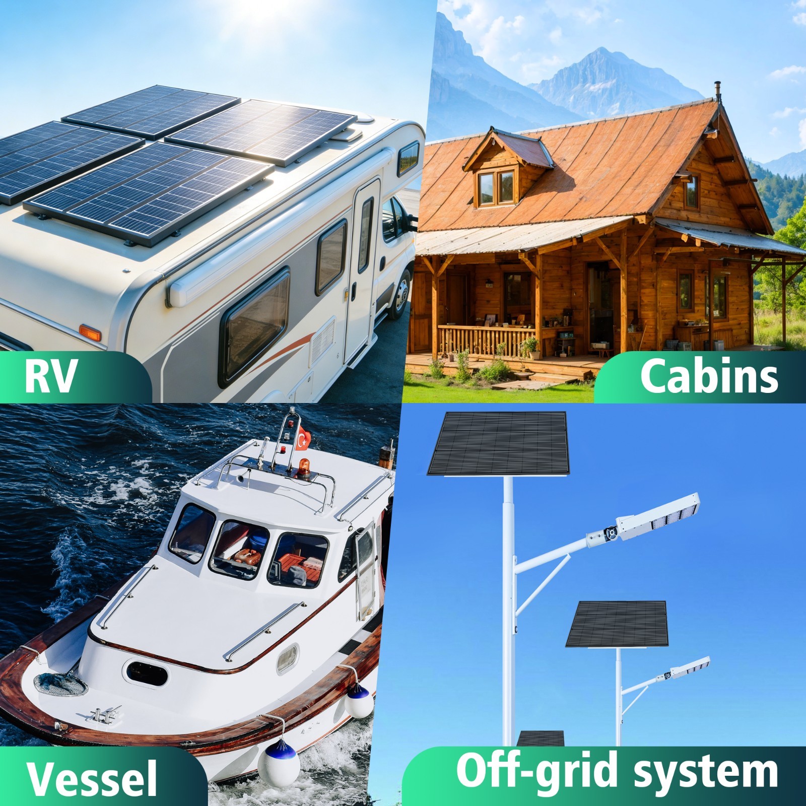 ACOPOWER 100W 12V Bifacial Solar Panel 16BB N-Type 25.4% High Efficiency