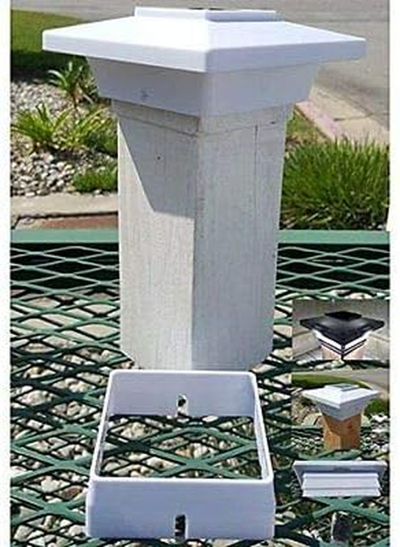 Solar (8-Pack) Low Profile Black/White Will Fit 3.5″X3.5″ and 4″X4″ Post Deck Ca