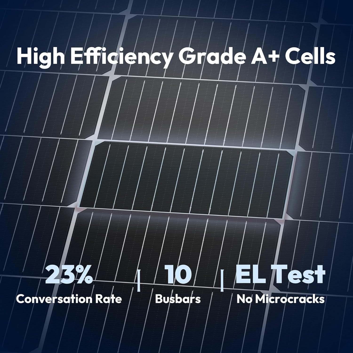 100W Solar Panel 23% Efficiency Rigid Monocrystalline PV Module RV/Boat