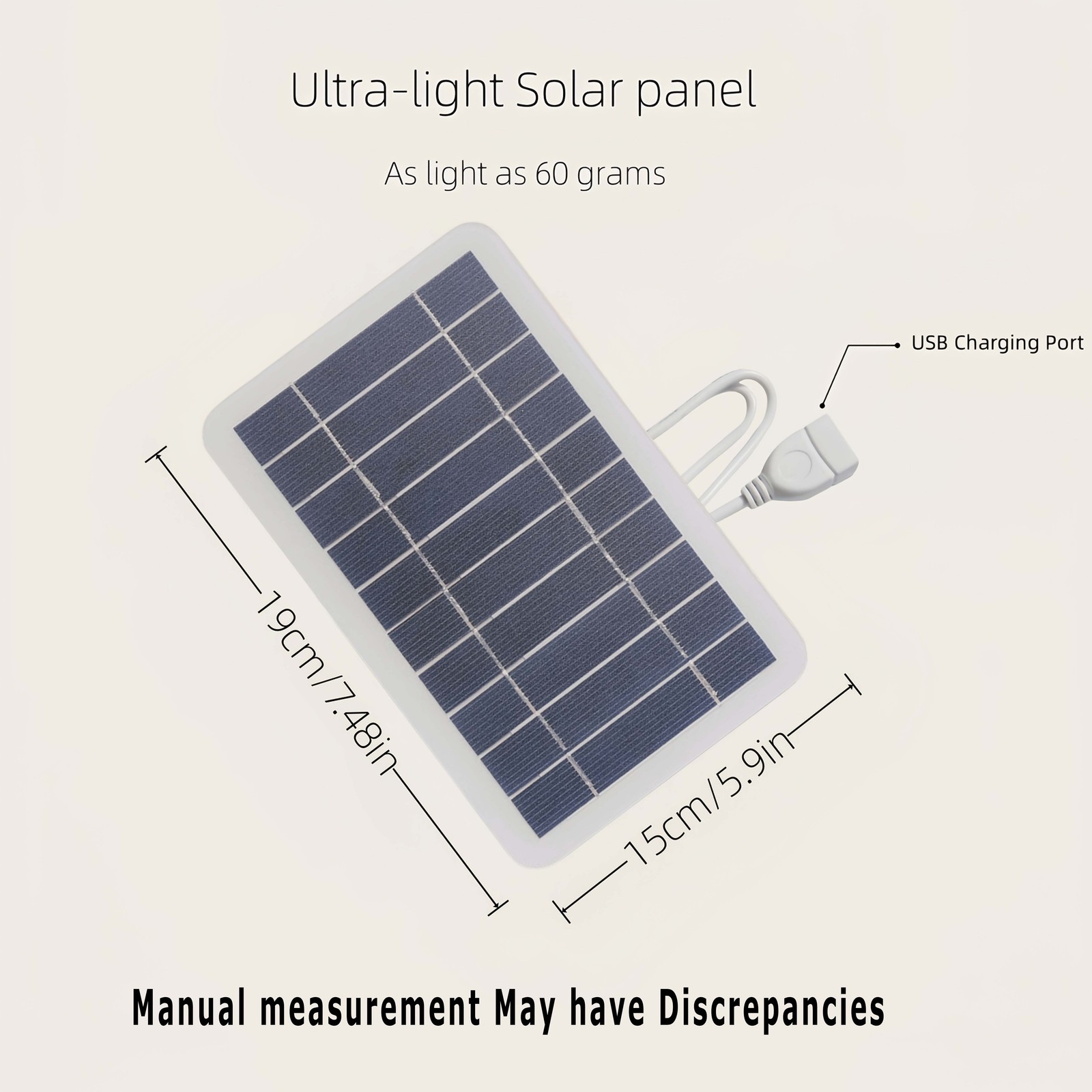 USB-Charging Space-Saving 5V 2W Portable Solar USB Charger for Outdoor Emergency