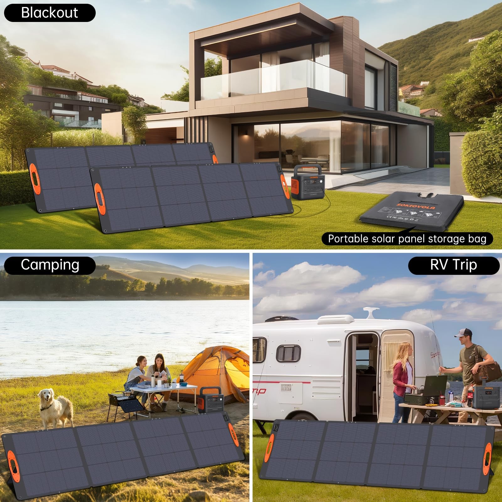 SOKIOVOLA N-Type 16BB 220W Portable Solar Panel for EF/Jackery/Bluetti/Anker …