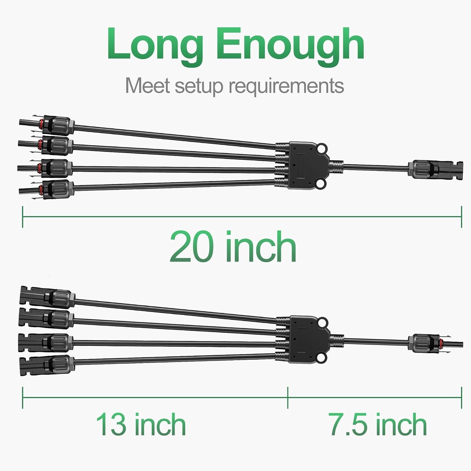 2 Y Branch Connectors Parallel for Solar Panel 1 to 4 (M/FFFF + F/MMMM)