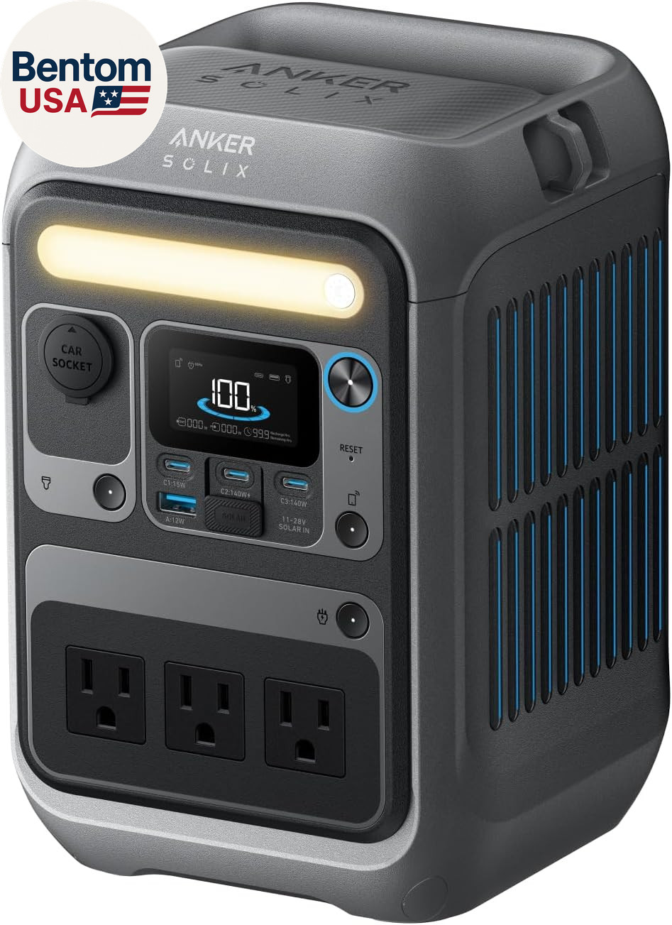 Portable Power Station SOLIX C300, 288Wh Lifepo4 Battery, 300W (600W Surge) Sola