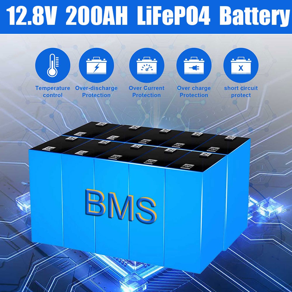 PFCTART 12V 200AH LiFePO4 Deep Cycle Lithium Battery for RV Camping Off-Grid Car