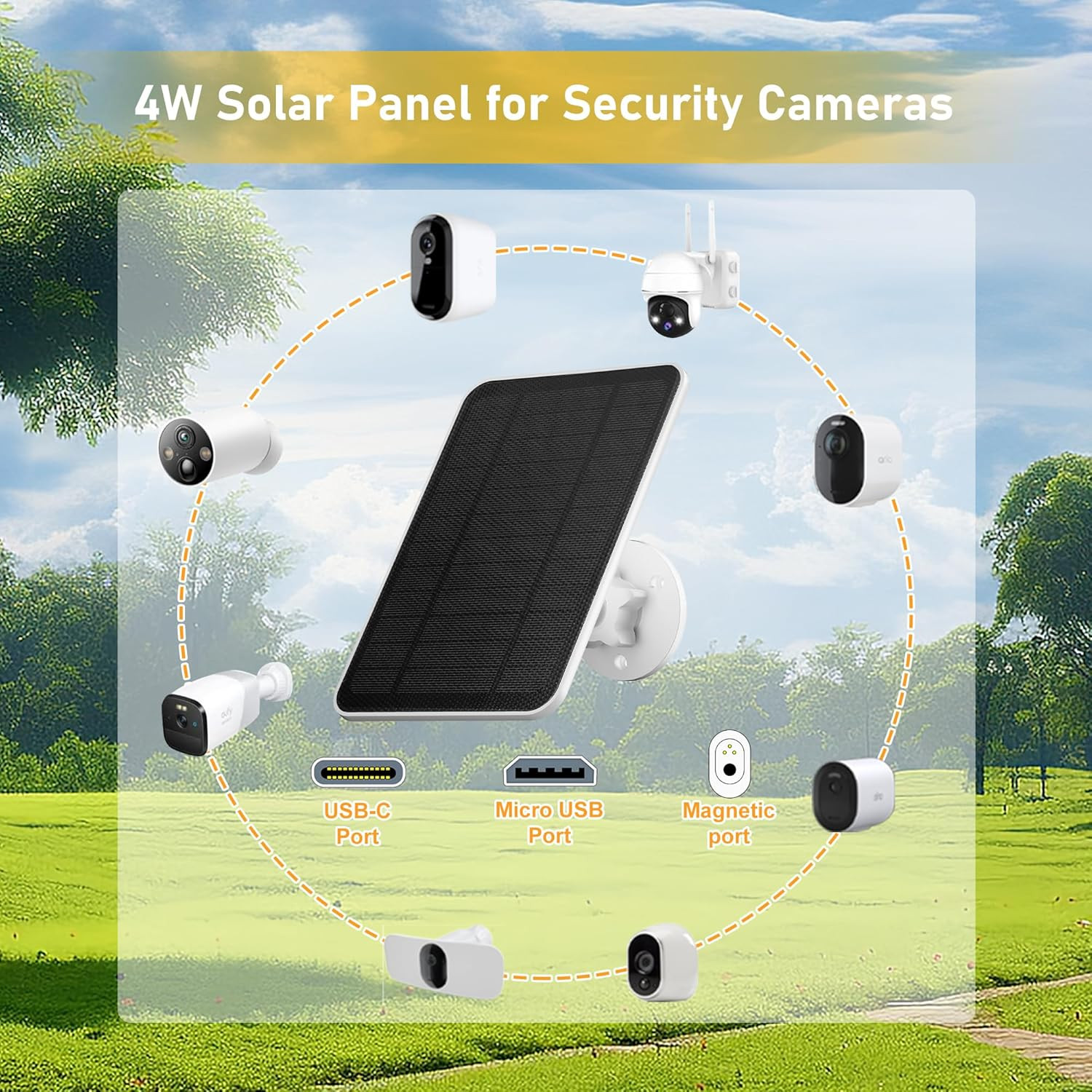 Solar Panel Charger for Arlo Essential Series,Go 2,Pro 6Xl/6/5S/3,Ultra Series,W