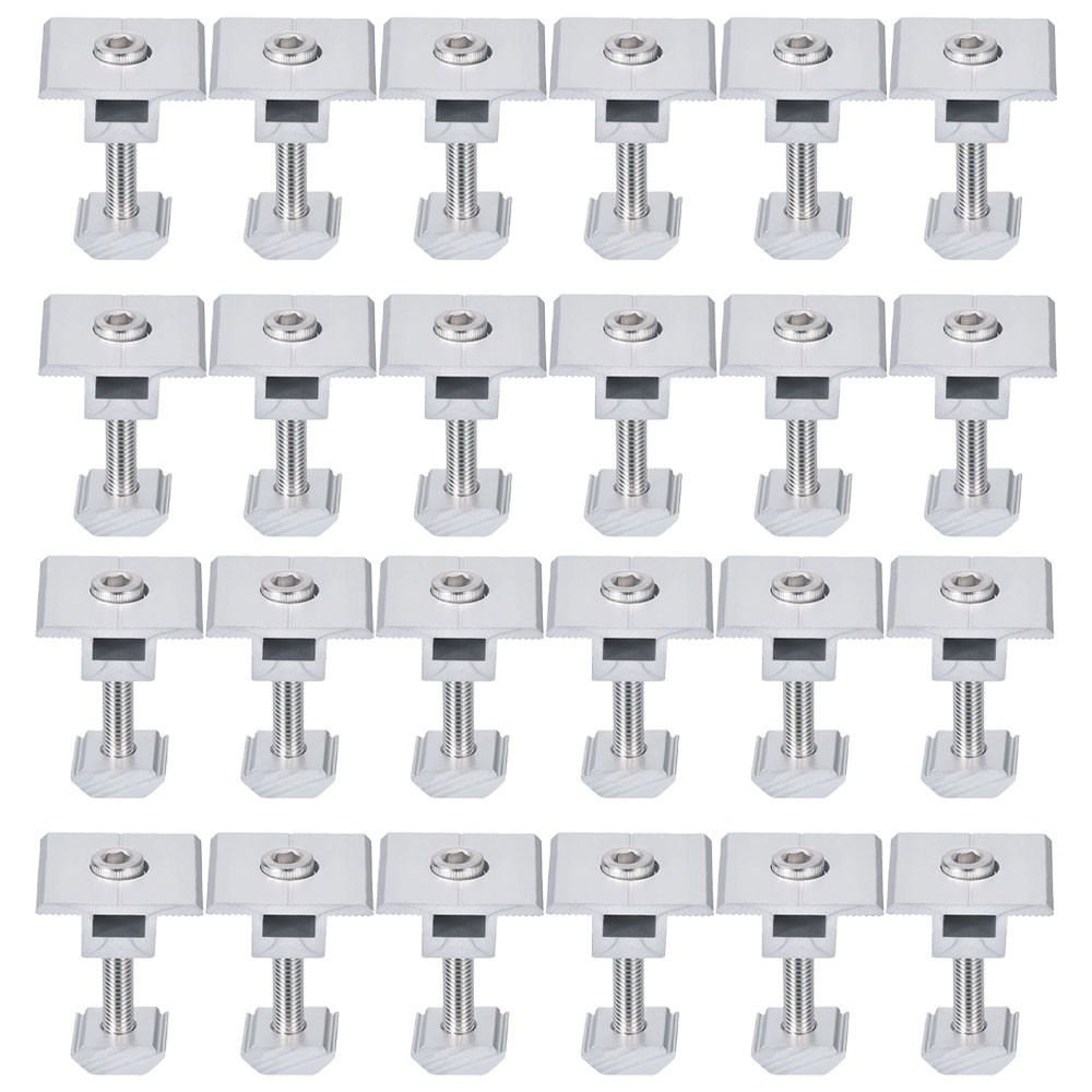 12/24Pc 30/35mm Solar Panel Middle Clamp Aluminium Solar Panel Mount Mid Clips