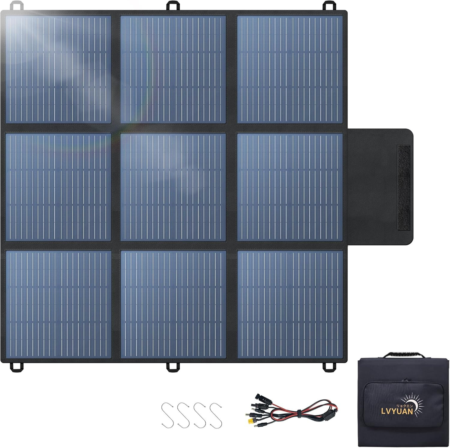 LVYUAN 300W Portable Solar Panel, 20V Foldable Pillow-Sized Solar Panel IP65 Wat