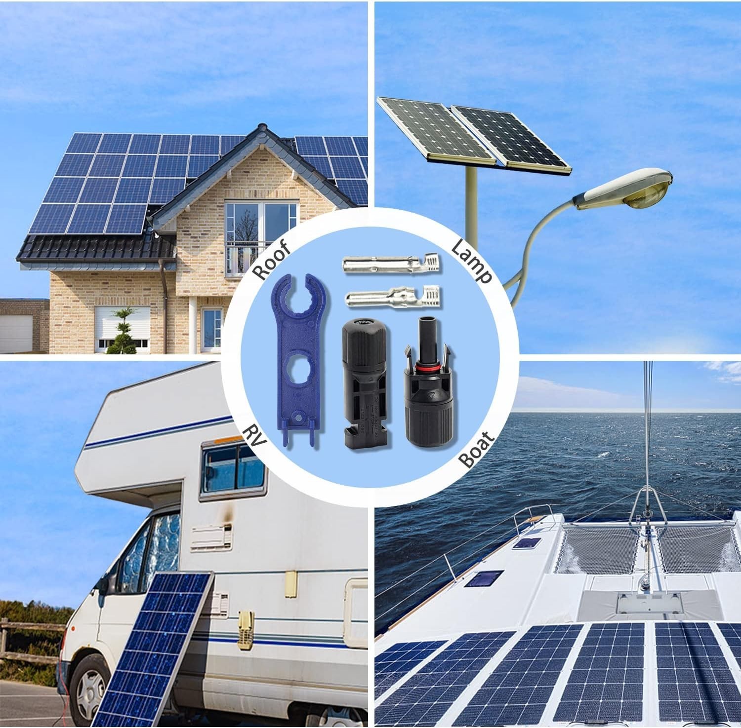 6 Pairs of Heavy-Duty Waterproof Solar Panel Connectors – Male & Female Design