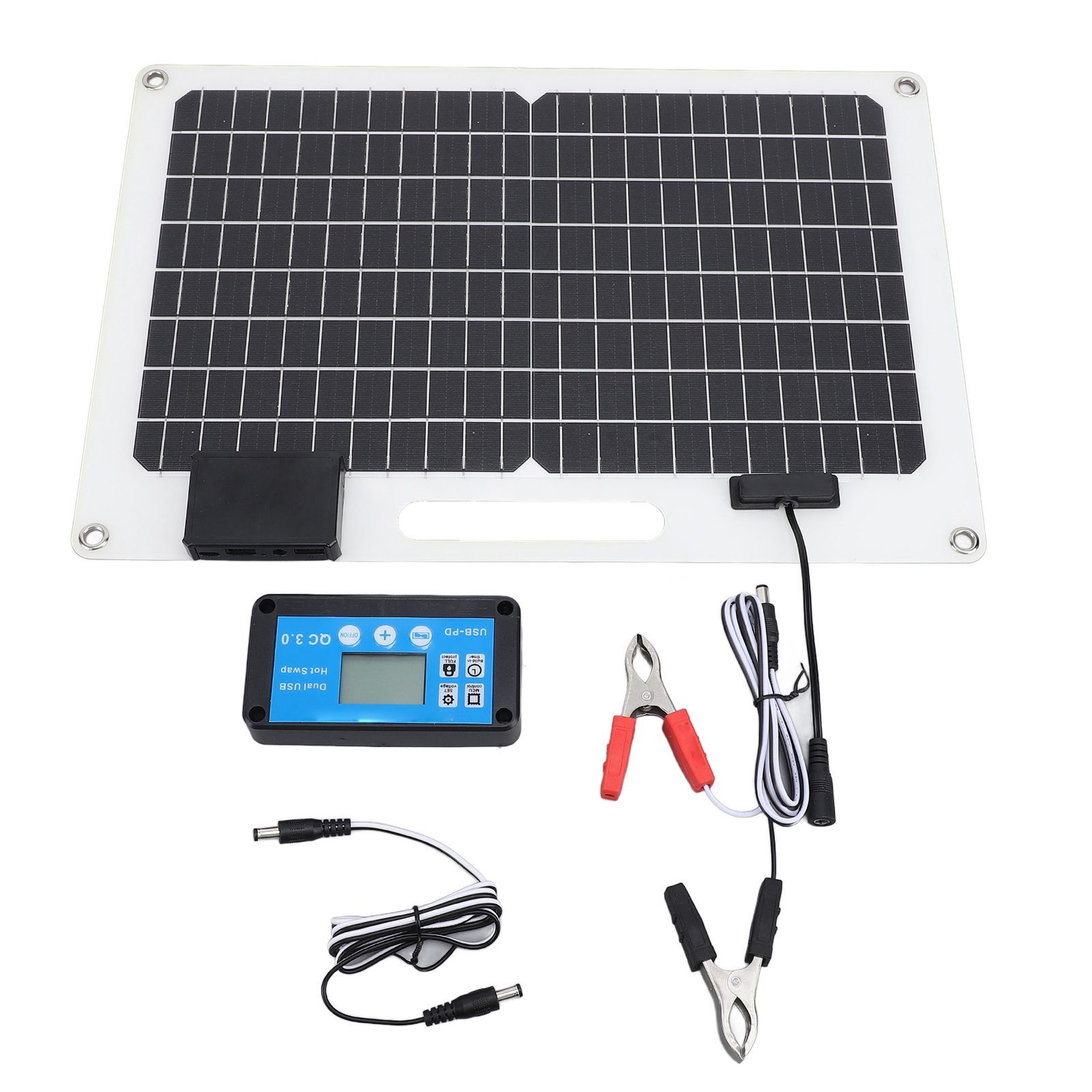 Solar Panel Battery Charger 100W Monocrystalline Silicon 12V 24V Dual USB 100
