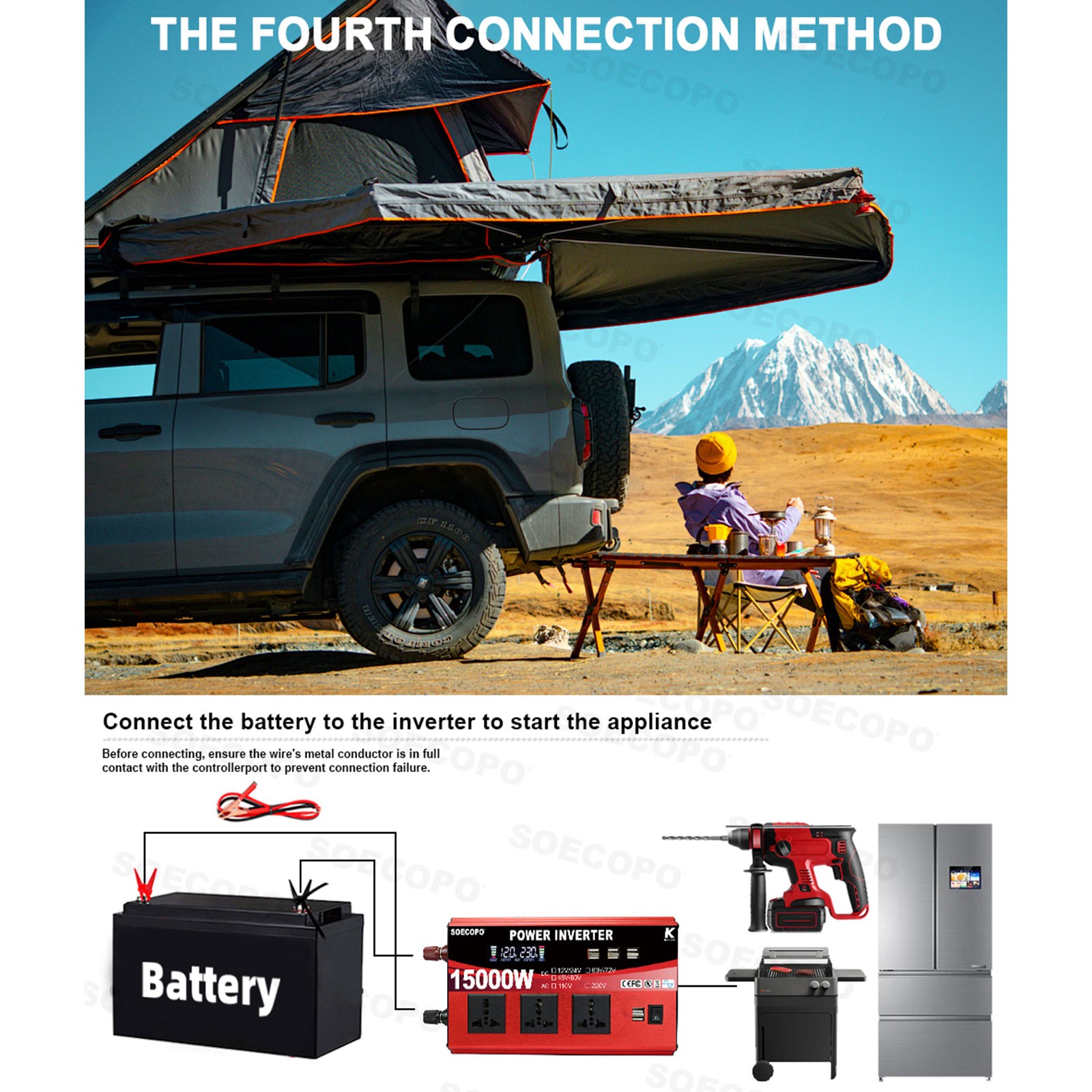 15000W Peak Solar System Kit 12V/24V To 110V 220V Inverter Generator for Camp
