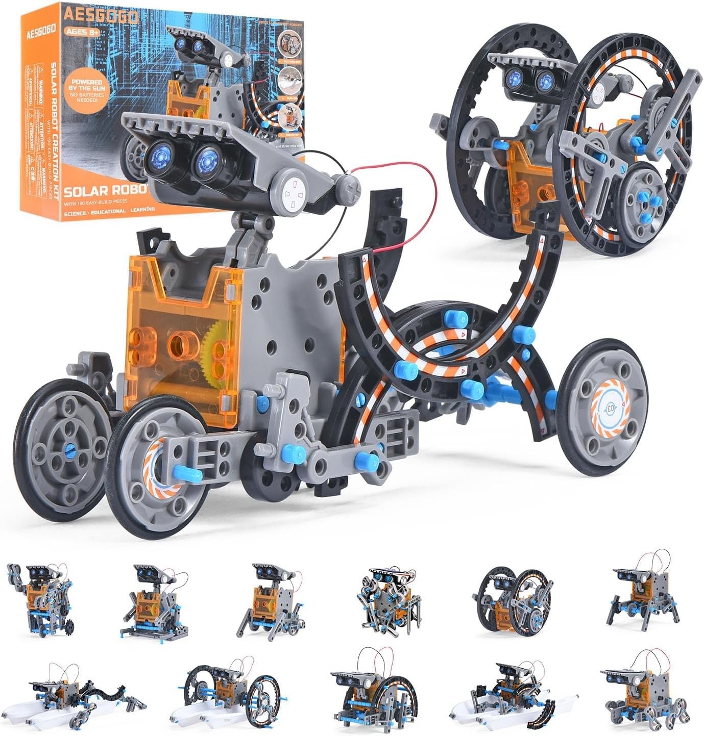12-in-1 Solar Robot Kit for Kids Age 8-12 STEM Educational Science Building