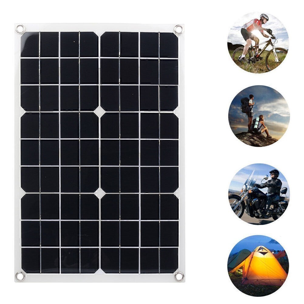 20W Flexible Solar Panel Battery Charger Motorhomes Boats Roof Car Camping 18V