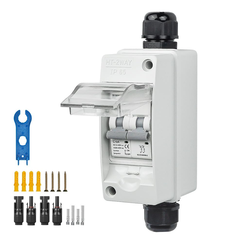Solar Panel Disconnect Switch 40Amps 550V DC Miniature Circuit Breaker Box fo…