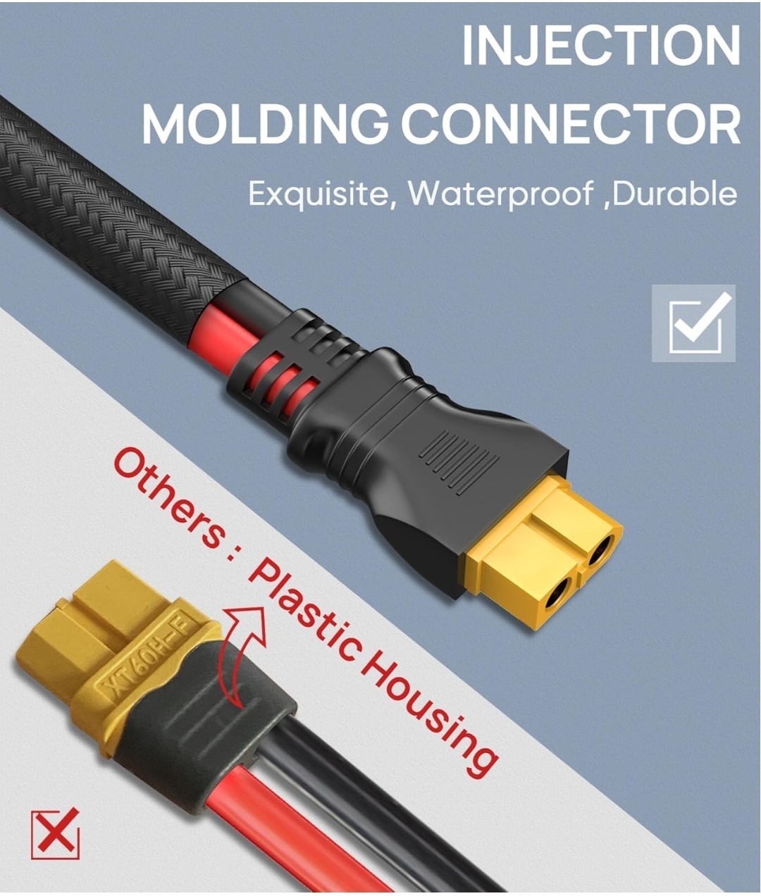 10Awg-20Ft Advanced Solar to XT60 Charging Cable,Redesign Solar Panel Connector