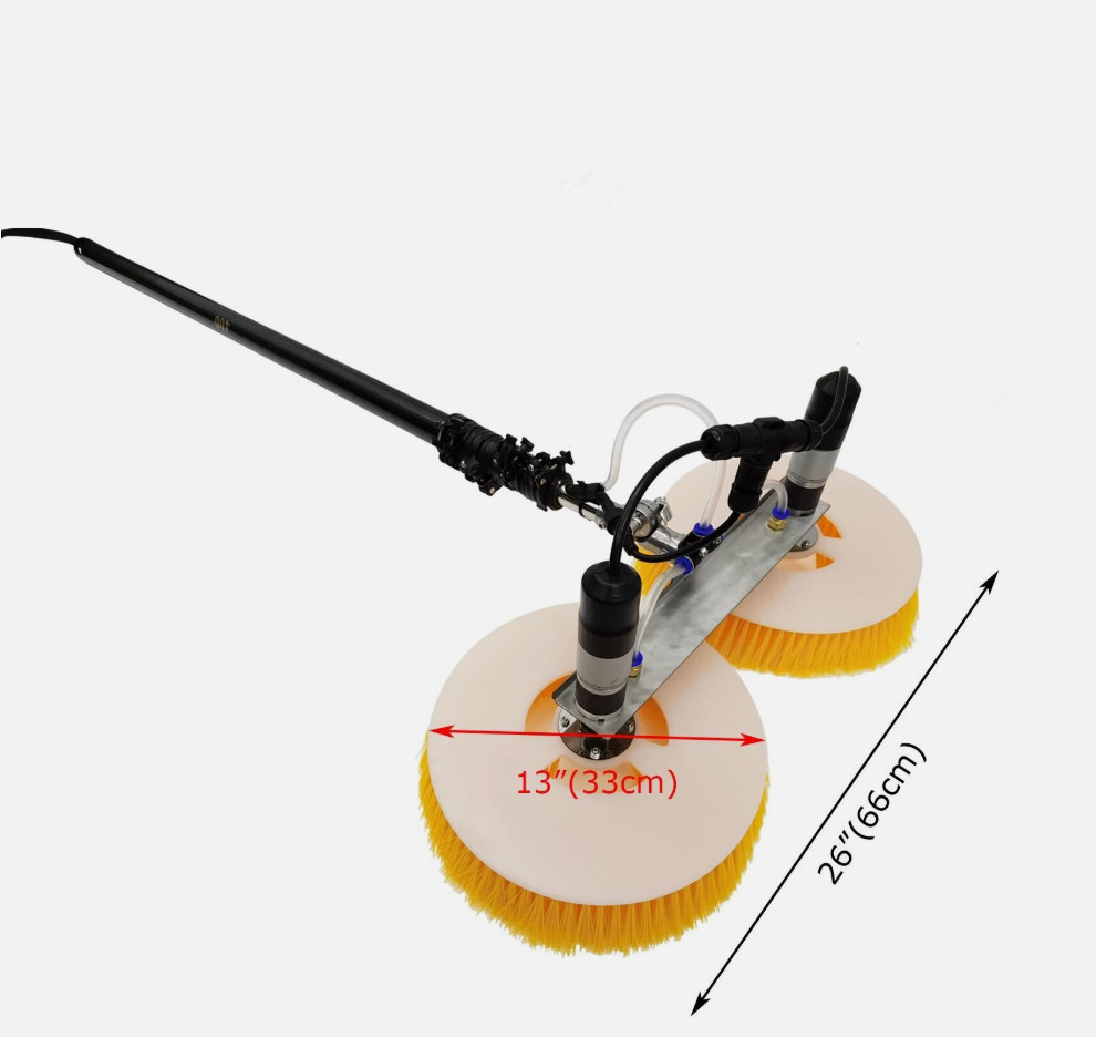 Double Head Solar Panel Cleaning Machine Retractable Photovoltaic Panels Brush